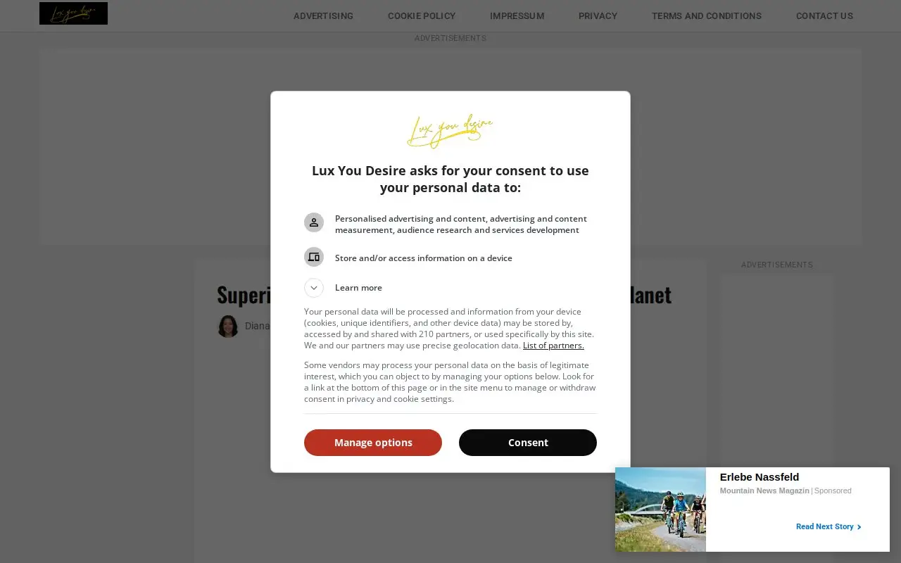 Landing page screenshot