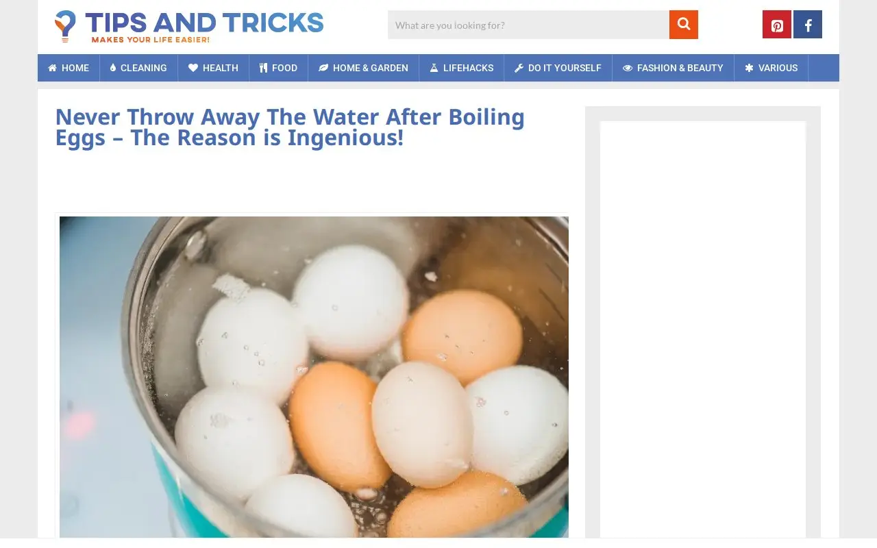 Landing page screenshot