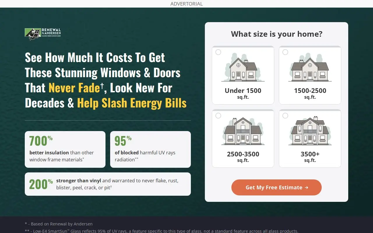 Landing page screenshot