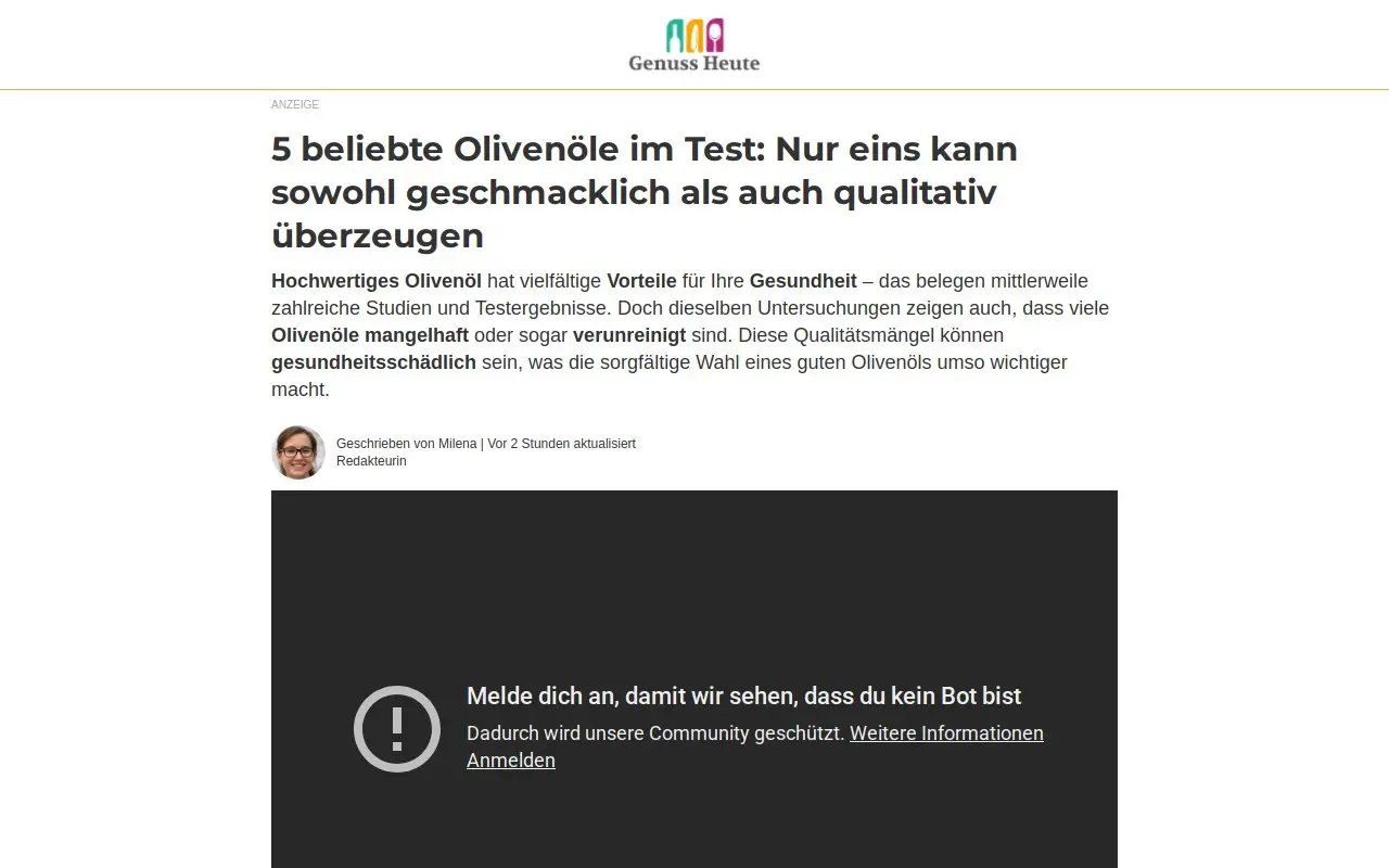 Landing page screenshot