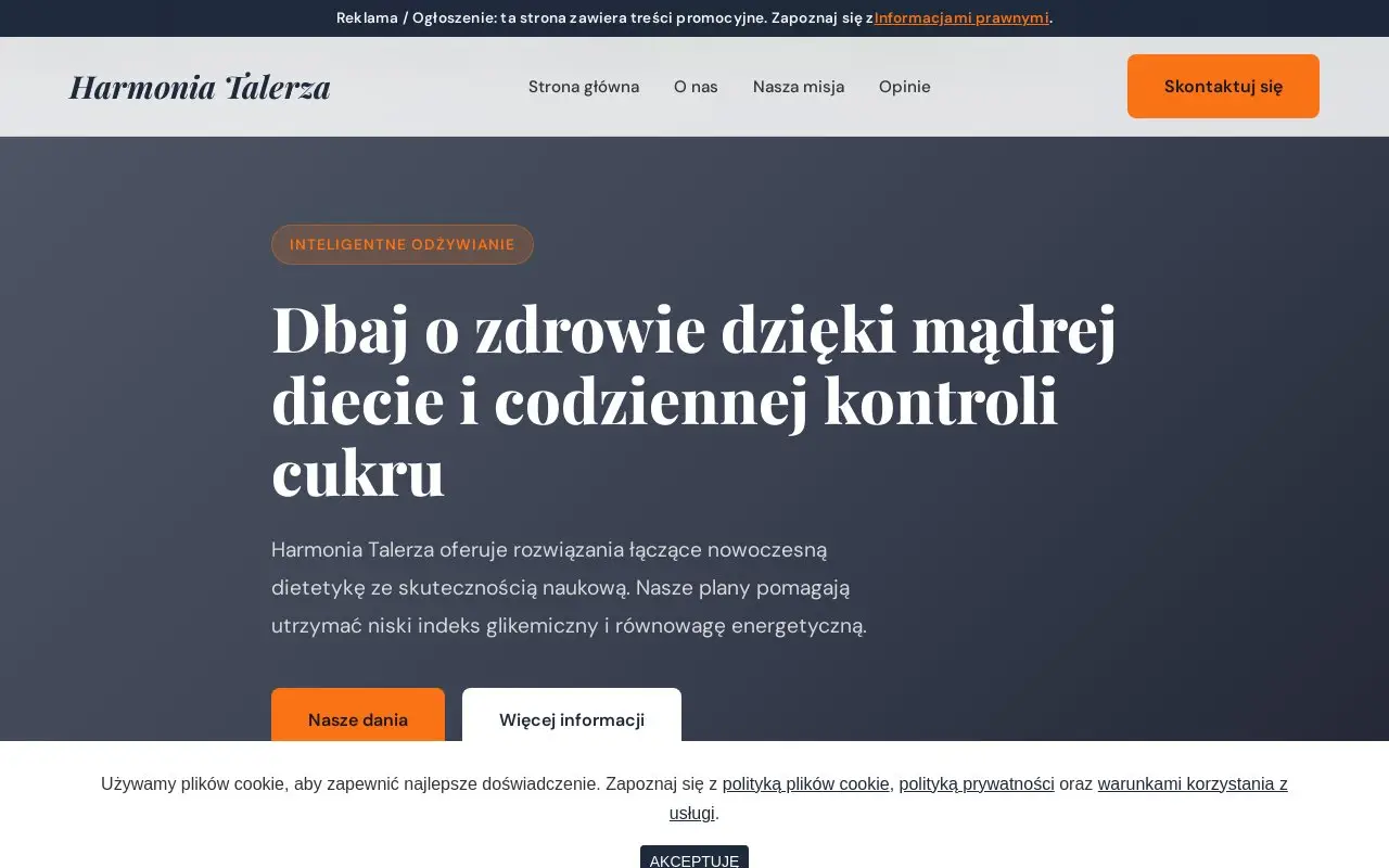 Landing page screenshot