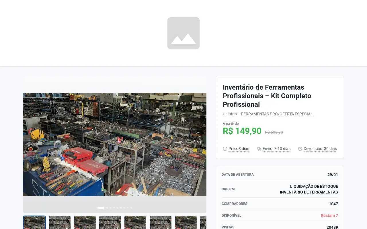 Landing page screenshot