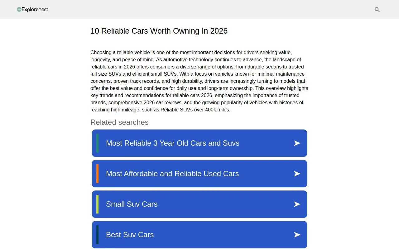 Landing page screenshot