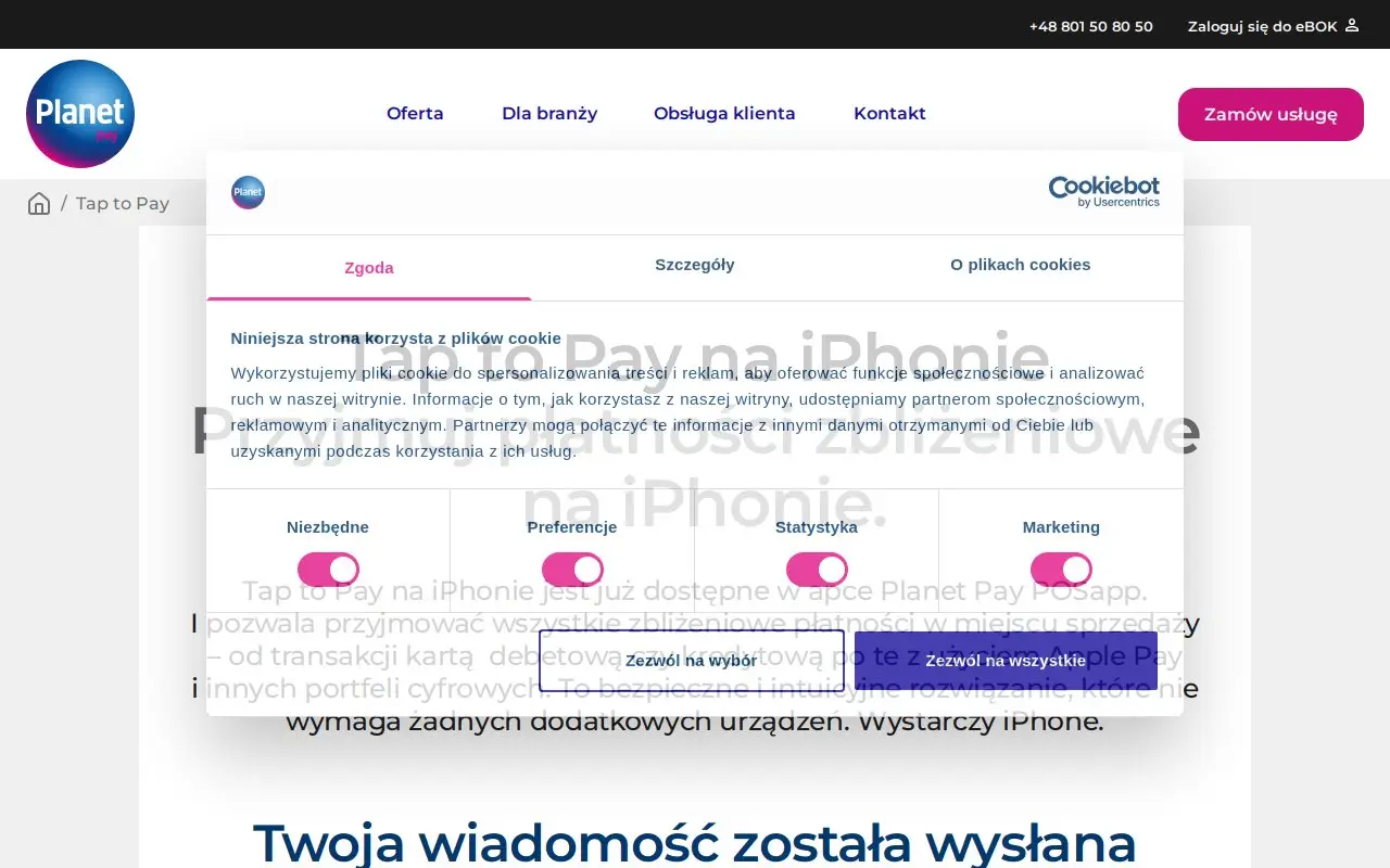 Landing page screenshot