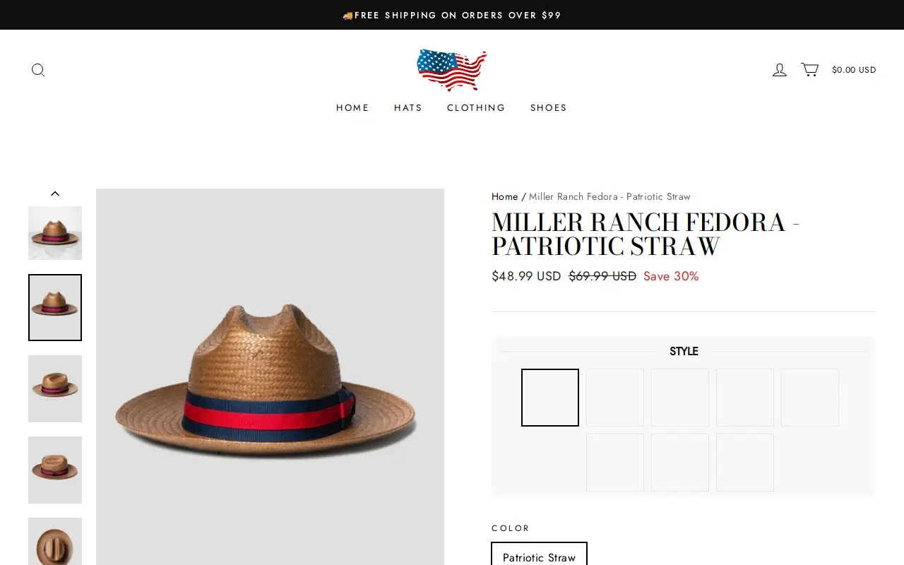 Landing page screenshot
