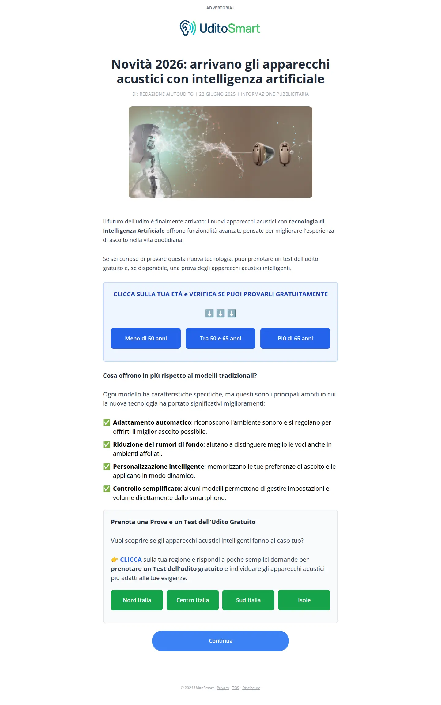 Landing page screenshot