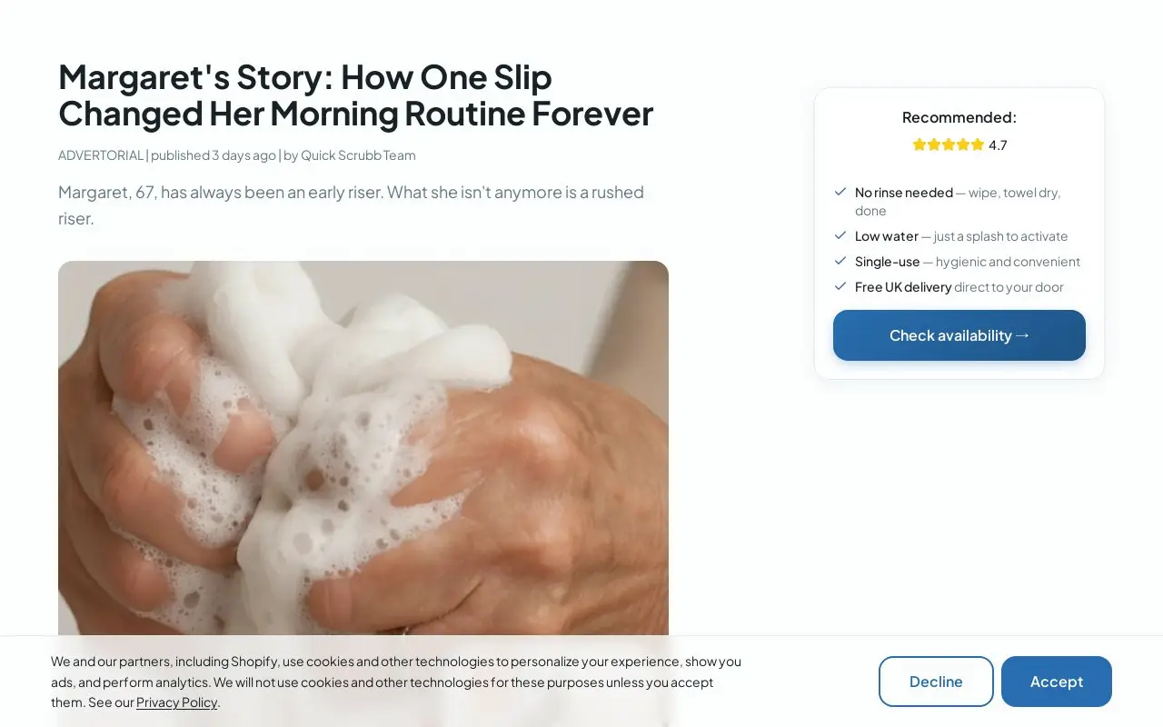 Landing page screenshot