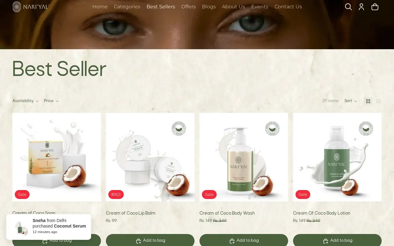 Landing page screenshot