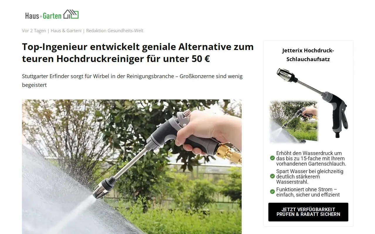 Landing page screenshot
