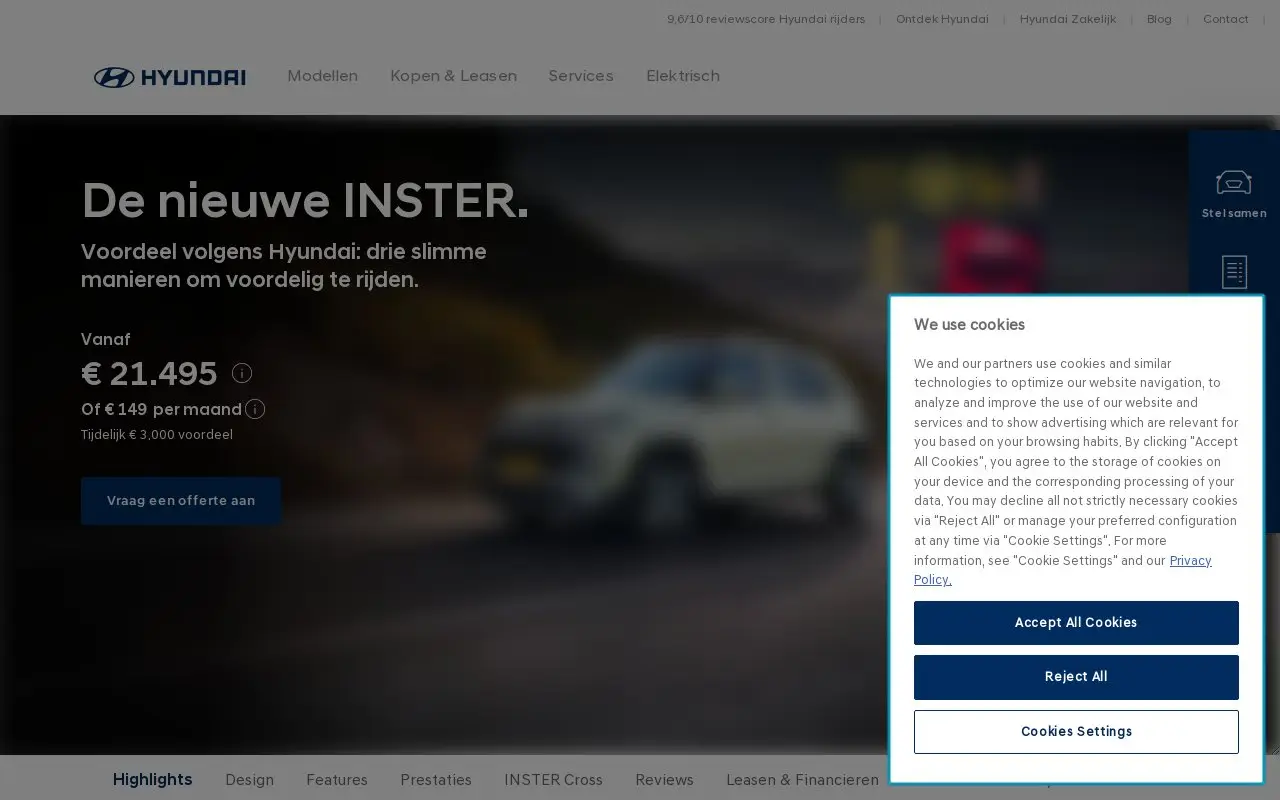 Landing page screenshot