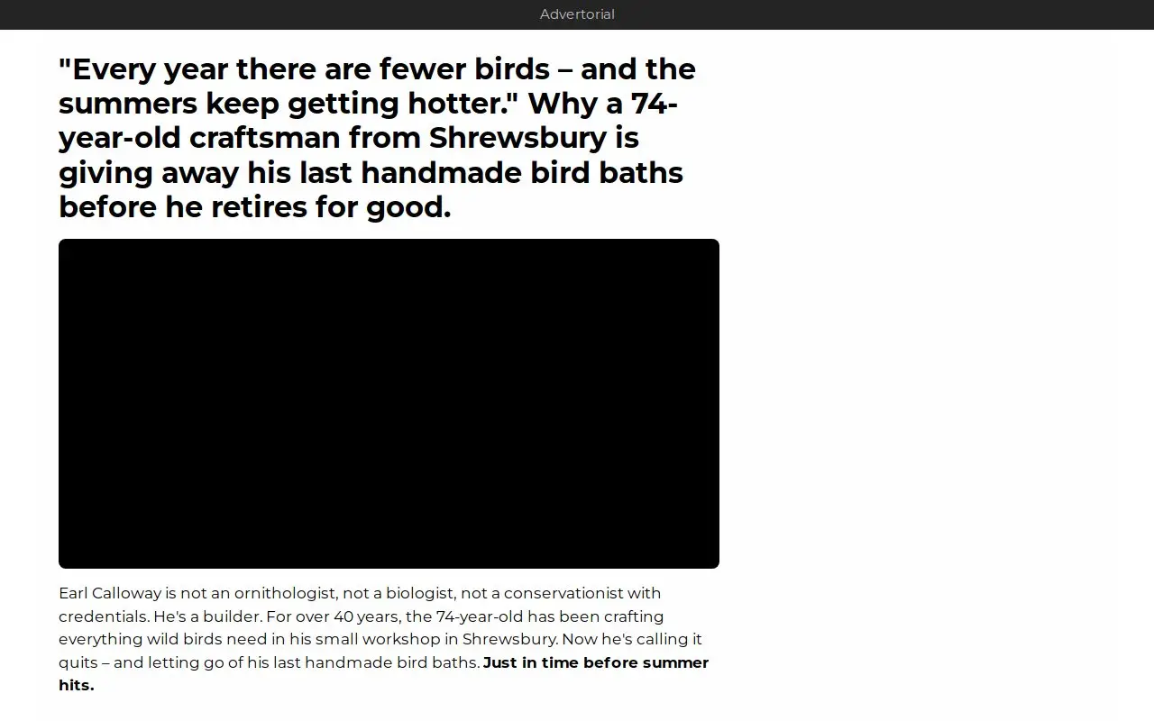 Landing page screenshot