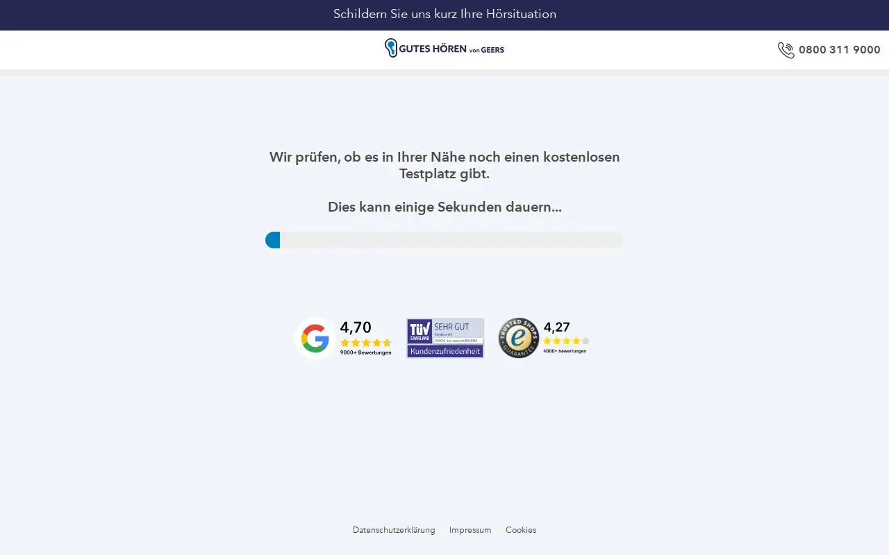 Landing page screenshot