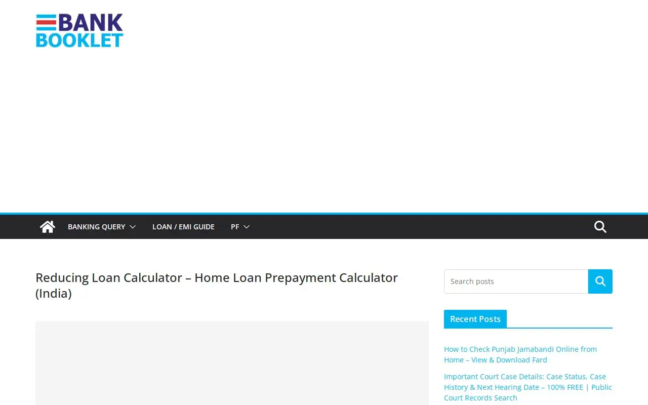 Landing page screenshot