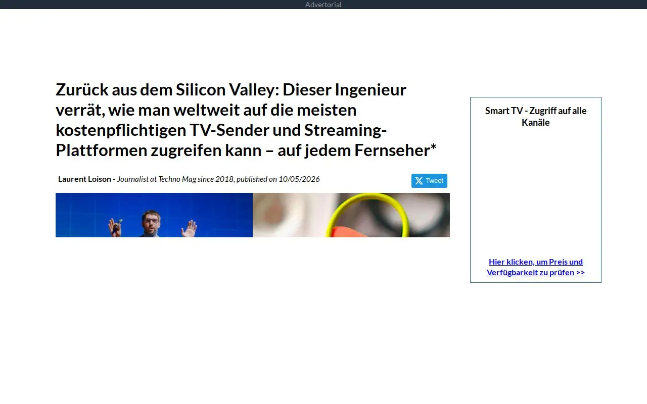 Landing page screenshot