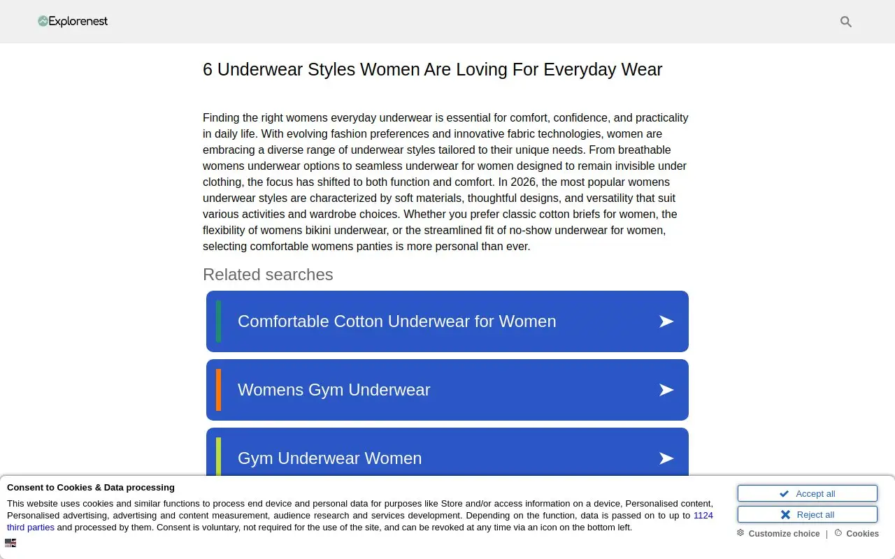 Landing page screenshot