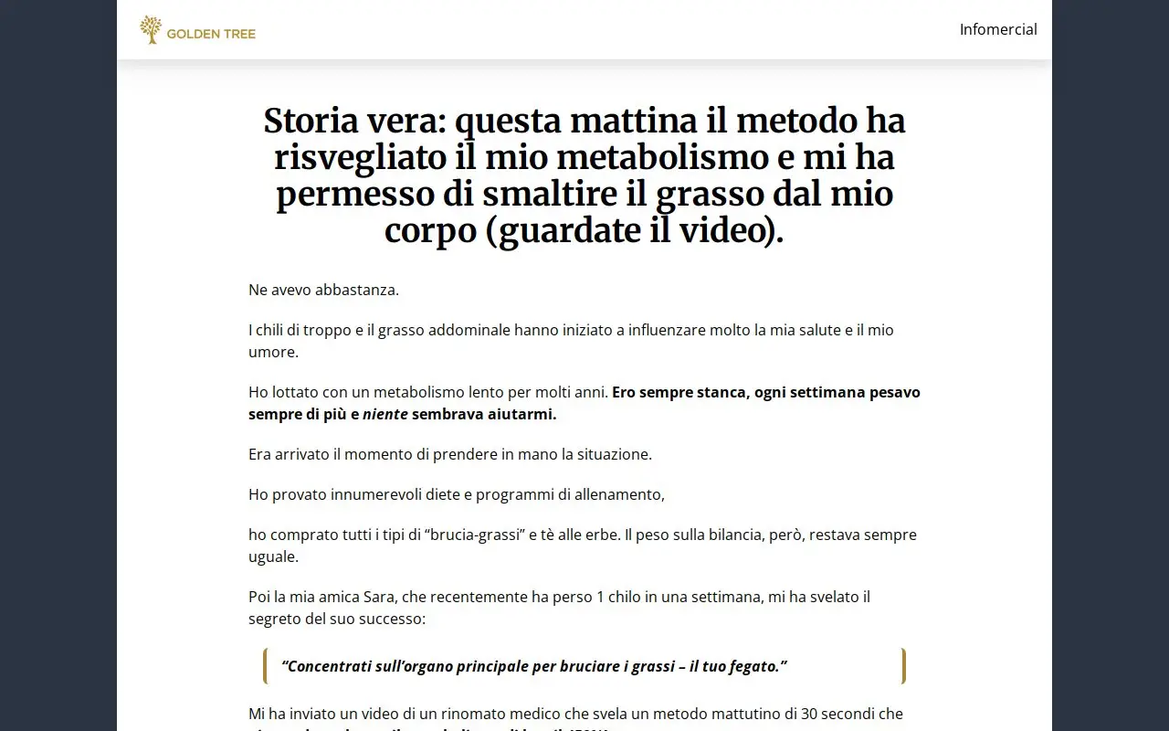 Landing page screenshot