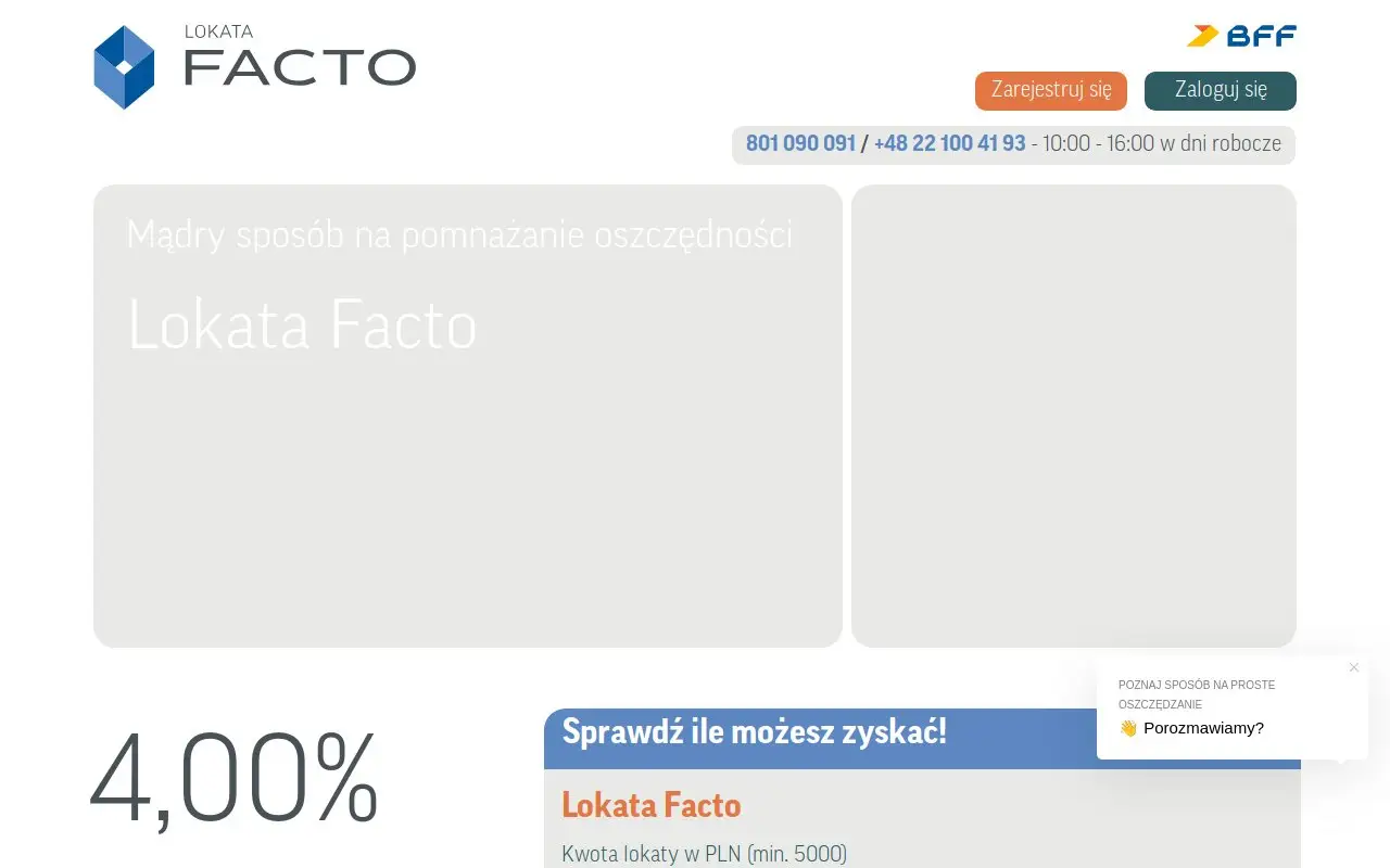 Landing page screenshot