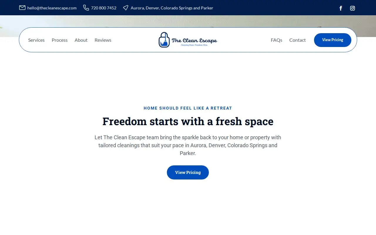 Landing page screenshot