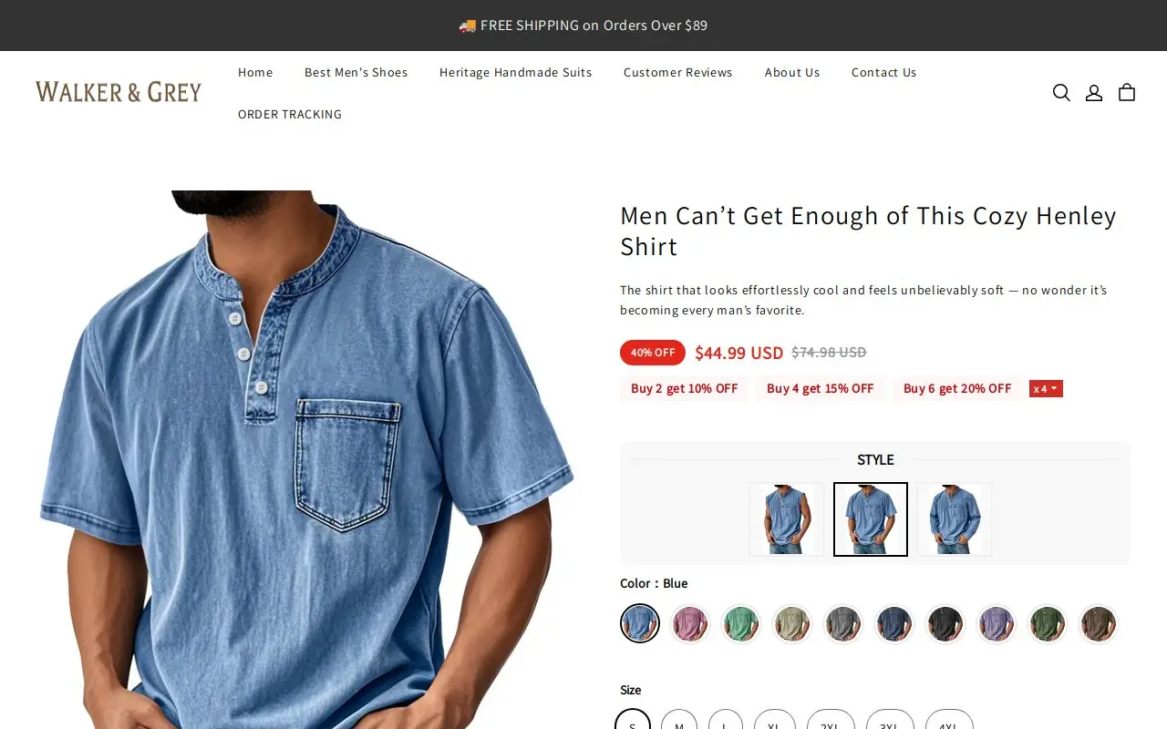 Landing page screenshot