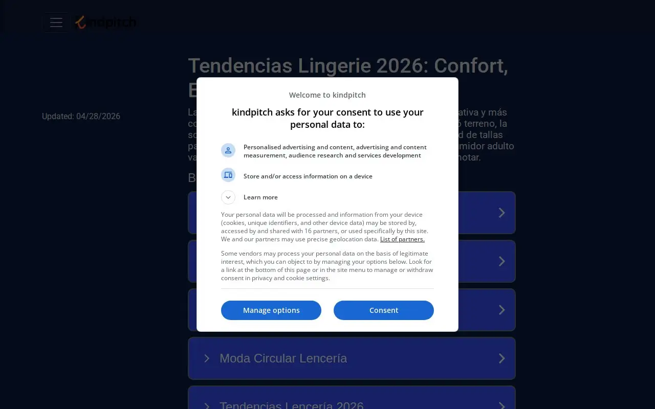 Landing page screenshot
