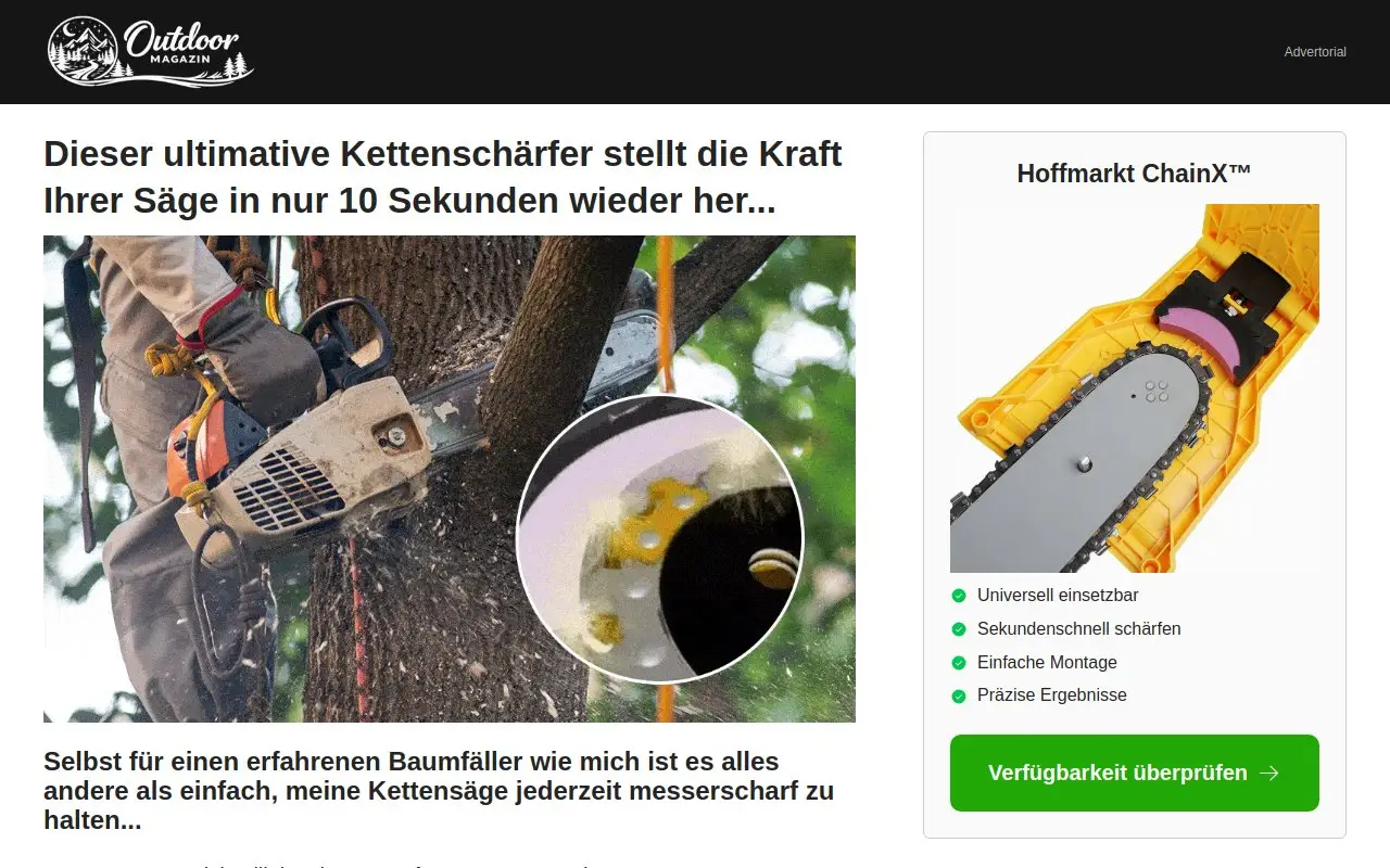 Landing page screenshot