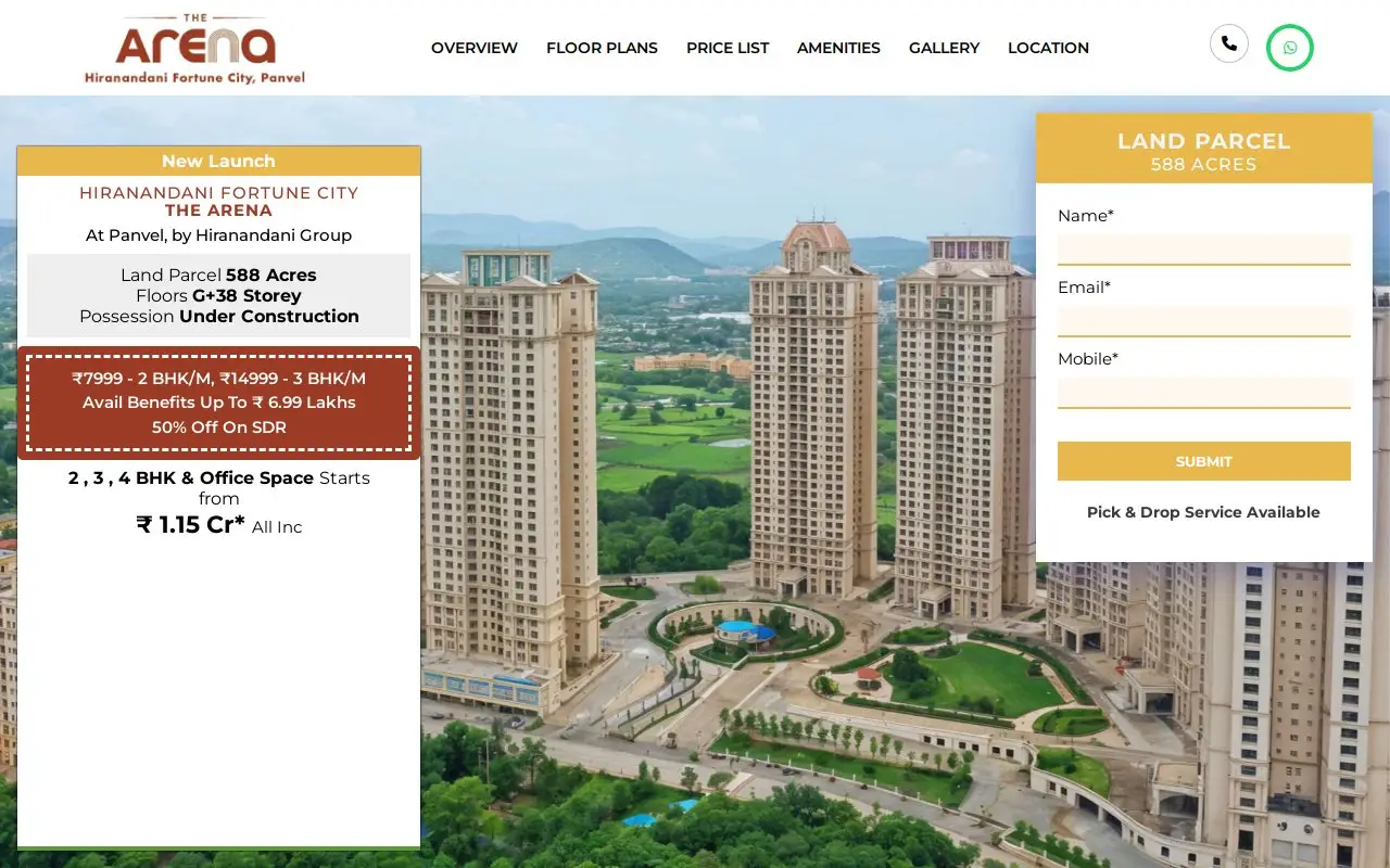 Landing page screenshot