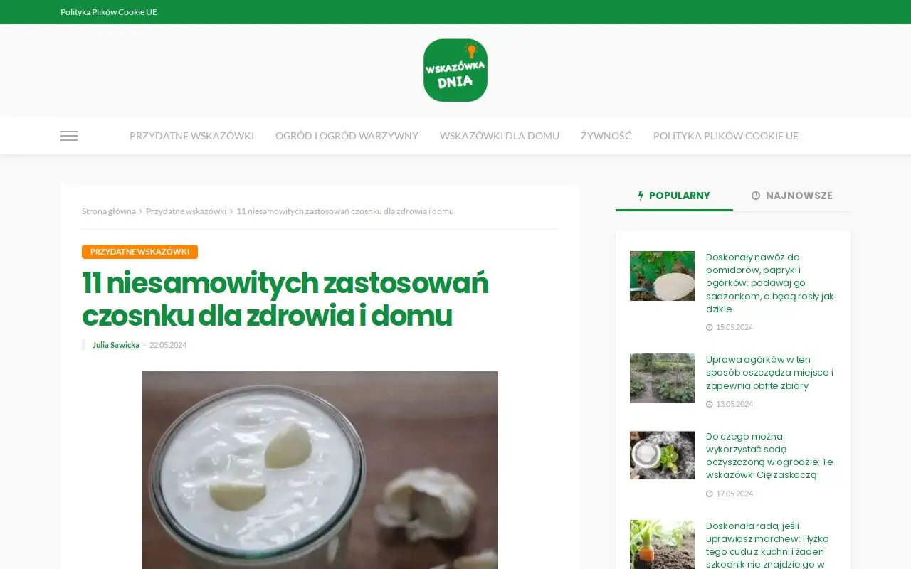 Landing page screenshot