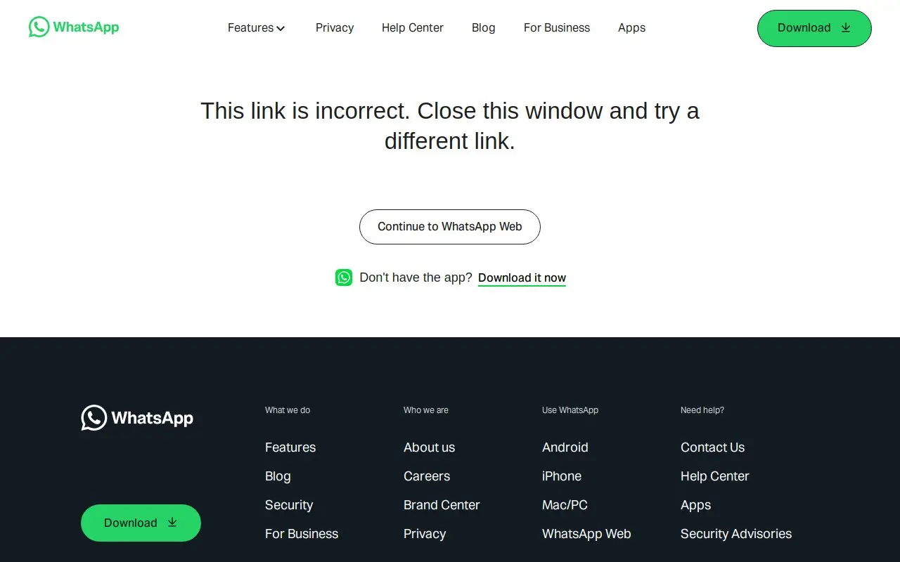 Landing page screenshot