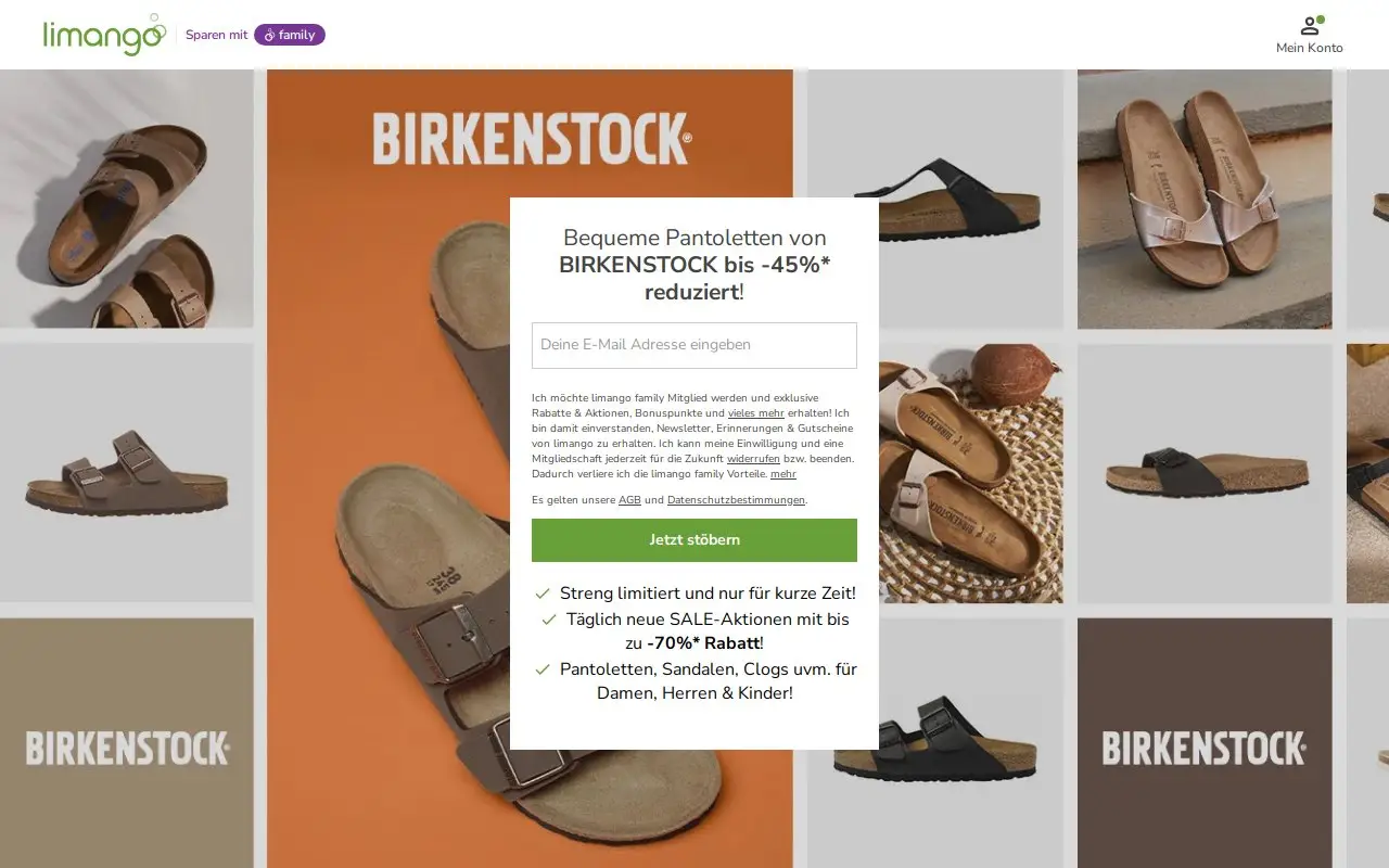 Landing page screenshot