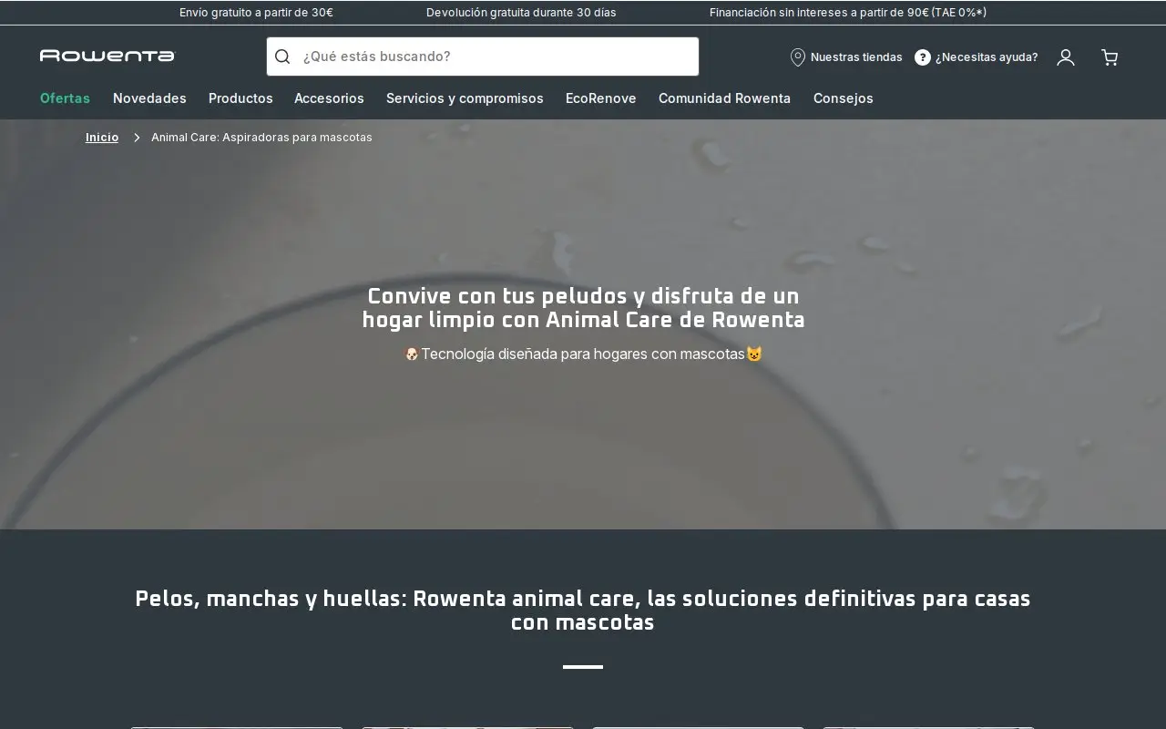 Landing page screenshot