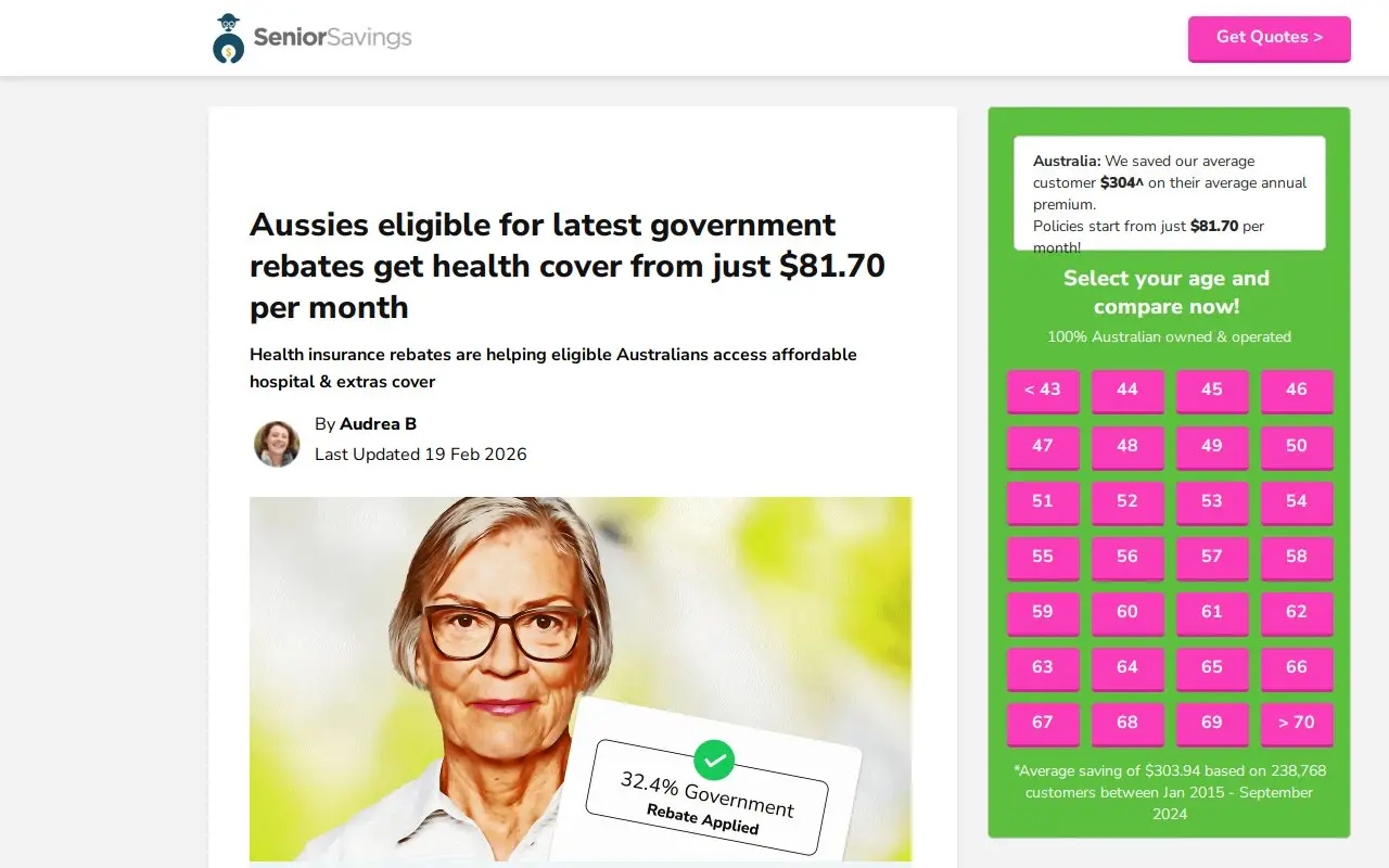 Landing page screenshot