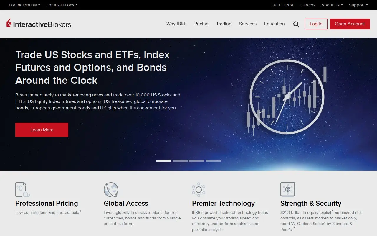 Landing page screenshot