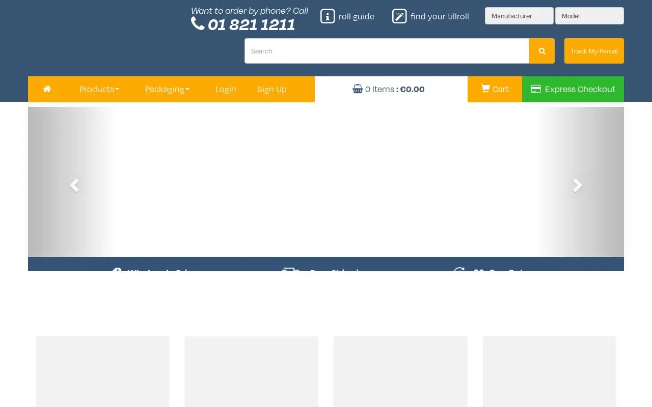 Landing page screenshot
