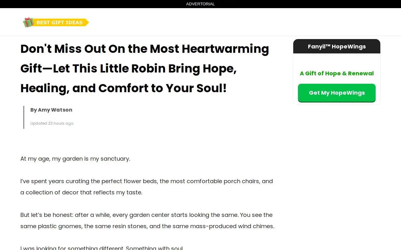 Landing page screenshot