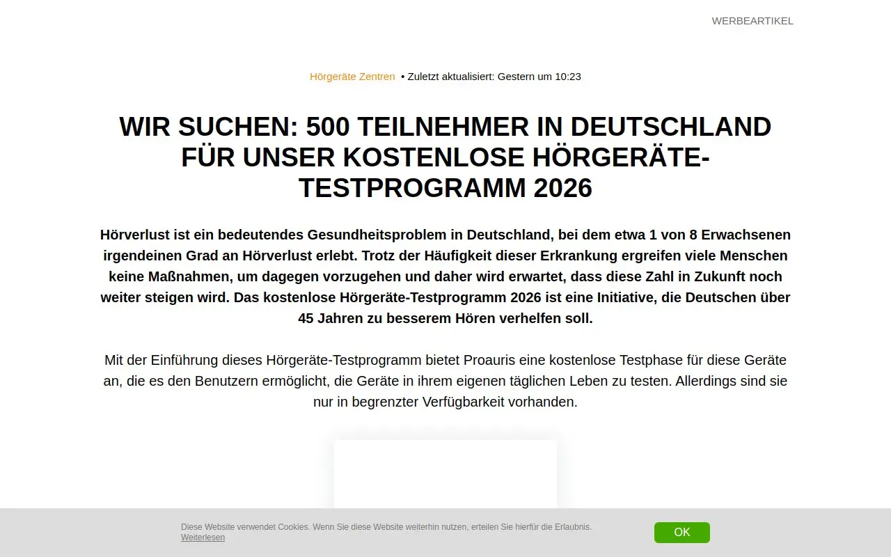 Landing page screenshot