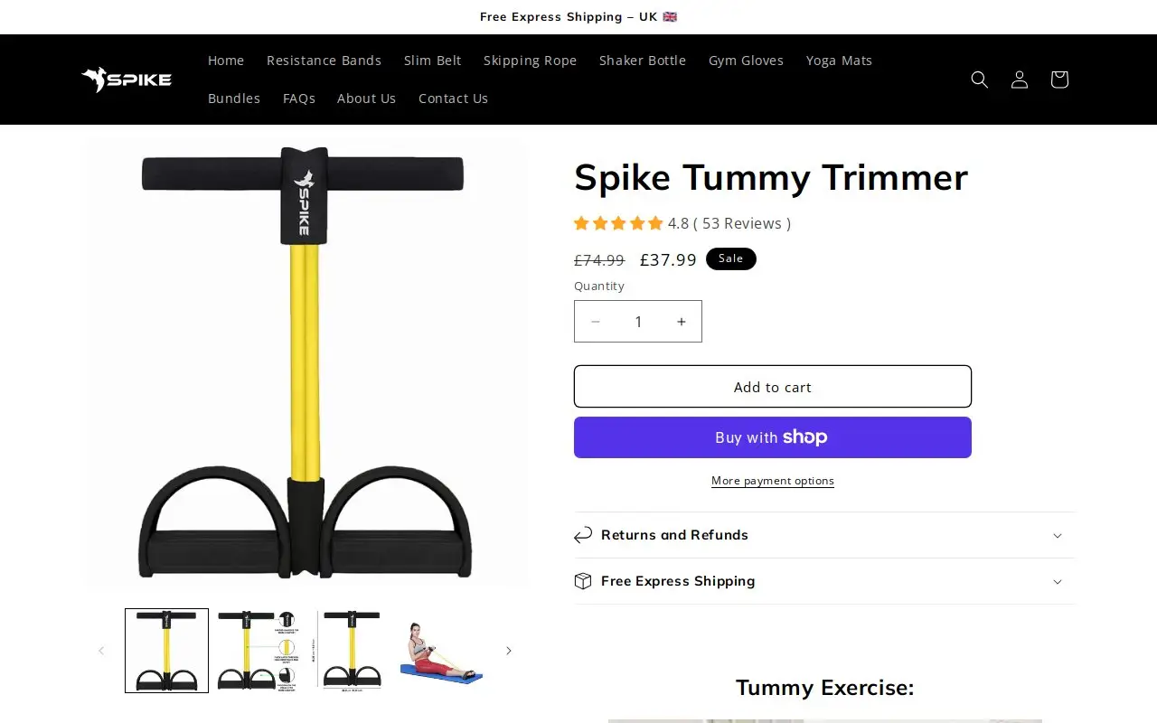 Landing page screenshot