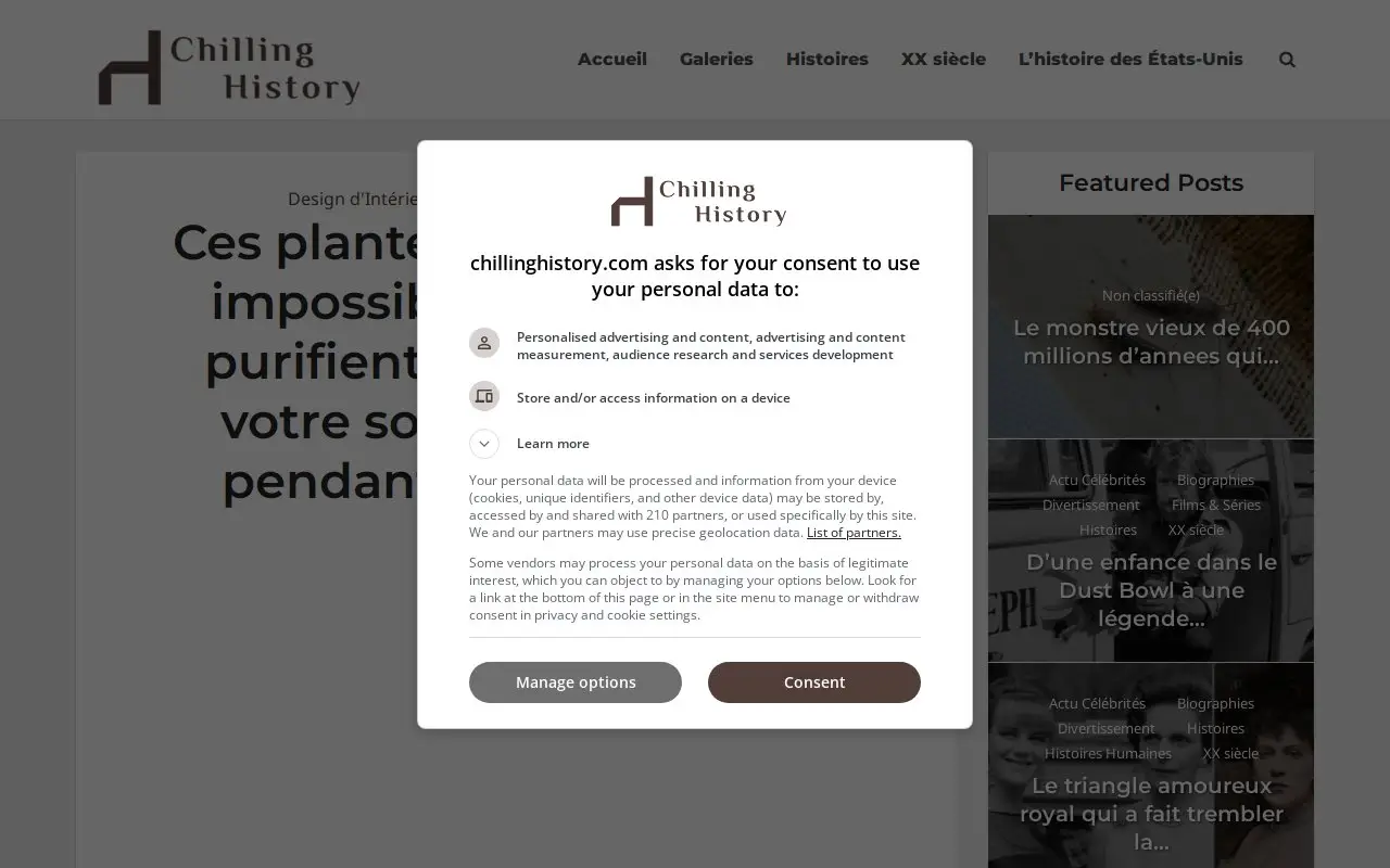Landing page screenshot