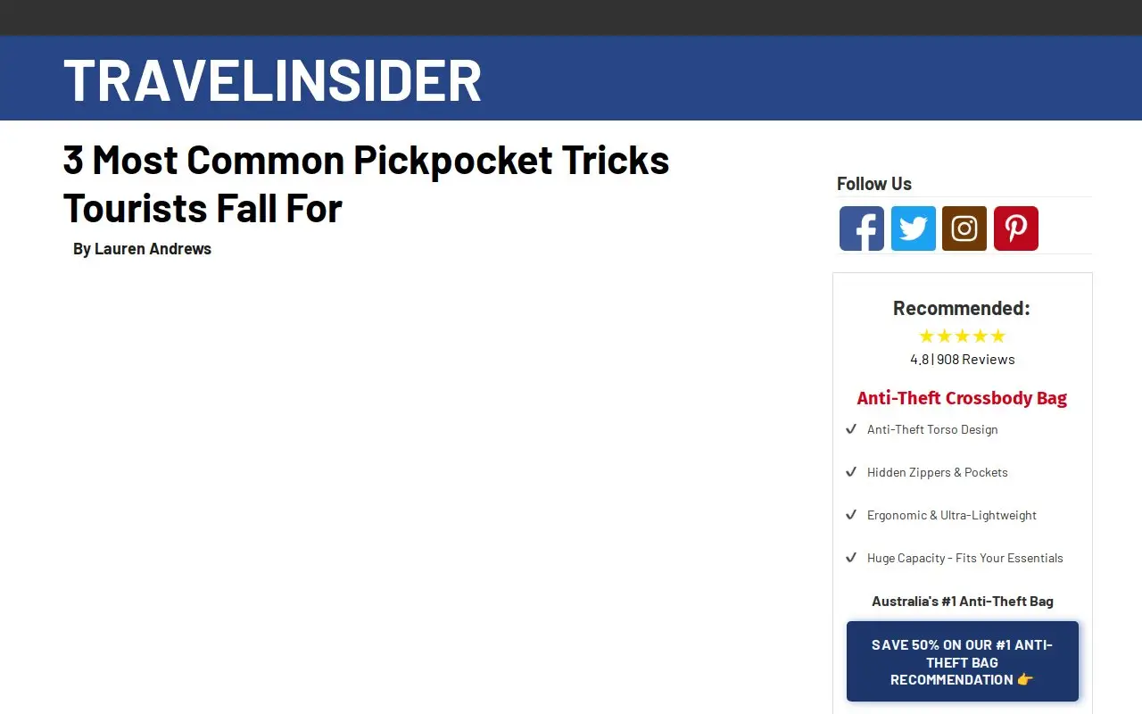 Landing page screenshot