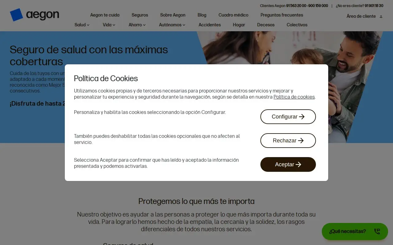 Landing page screenshot