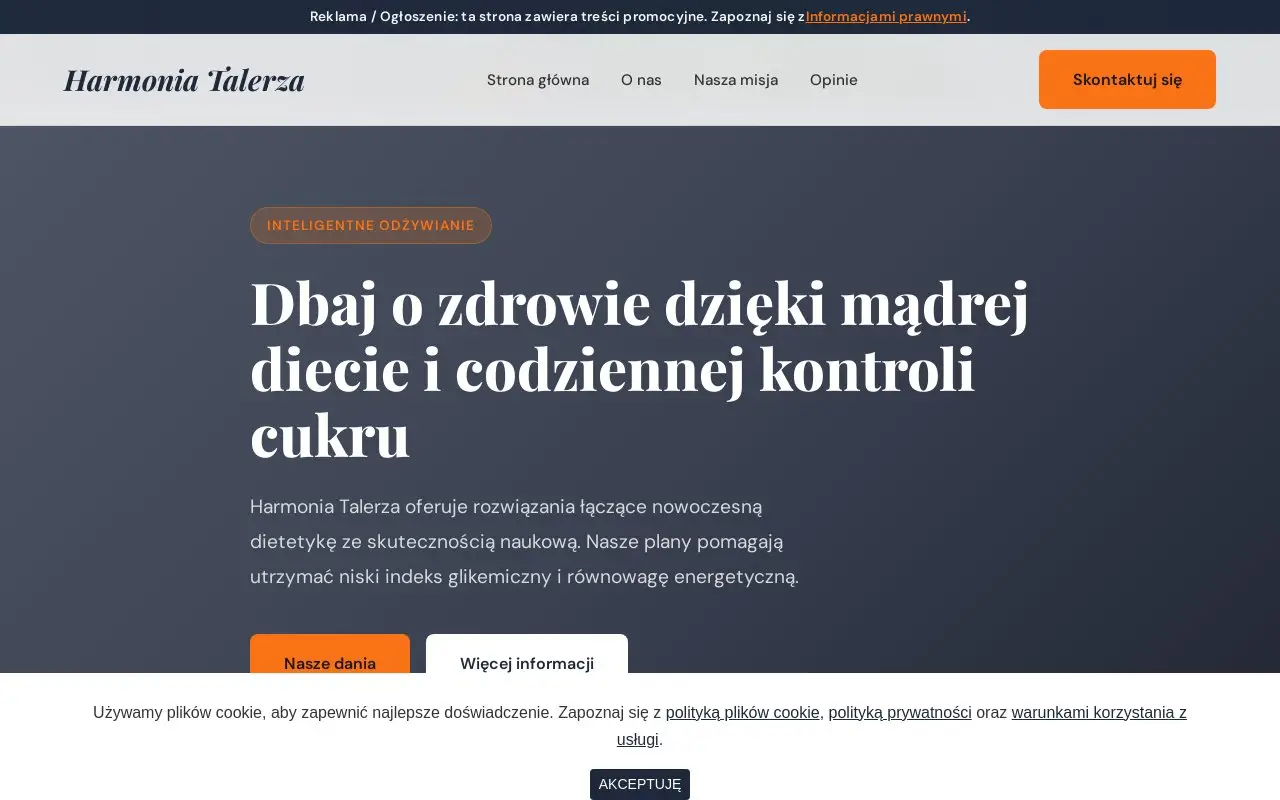 Landing page screenshot