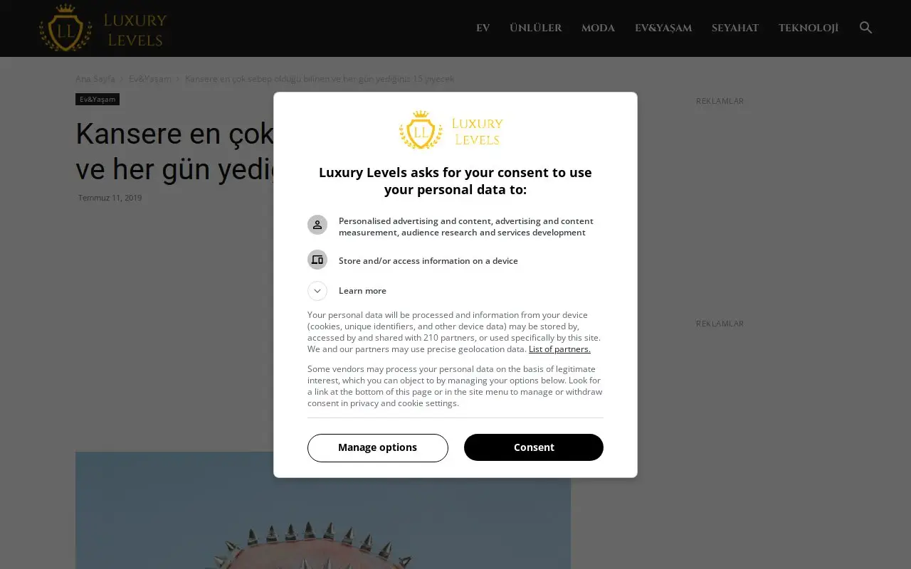 Landing page screenshot