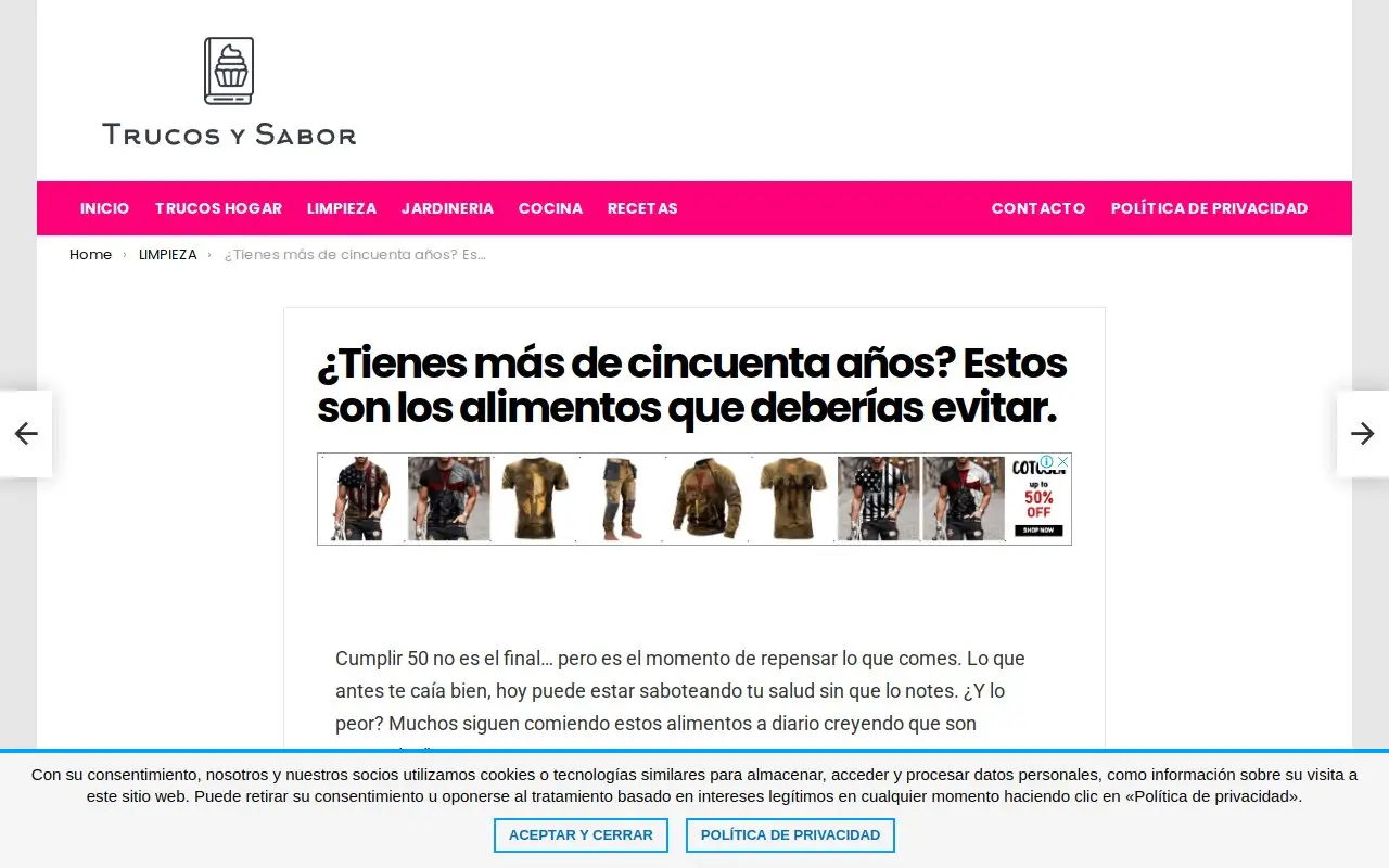 Landing page screenshot
