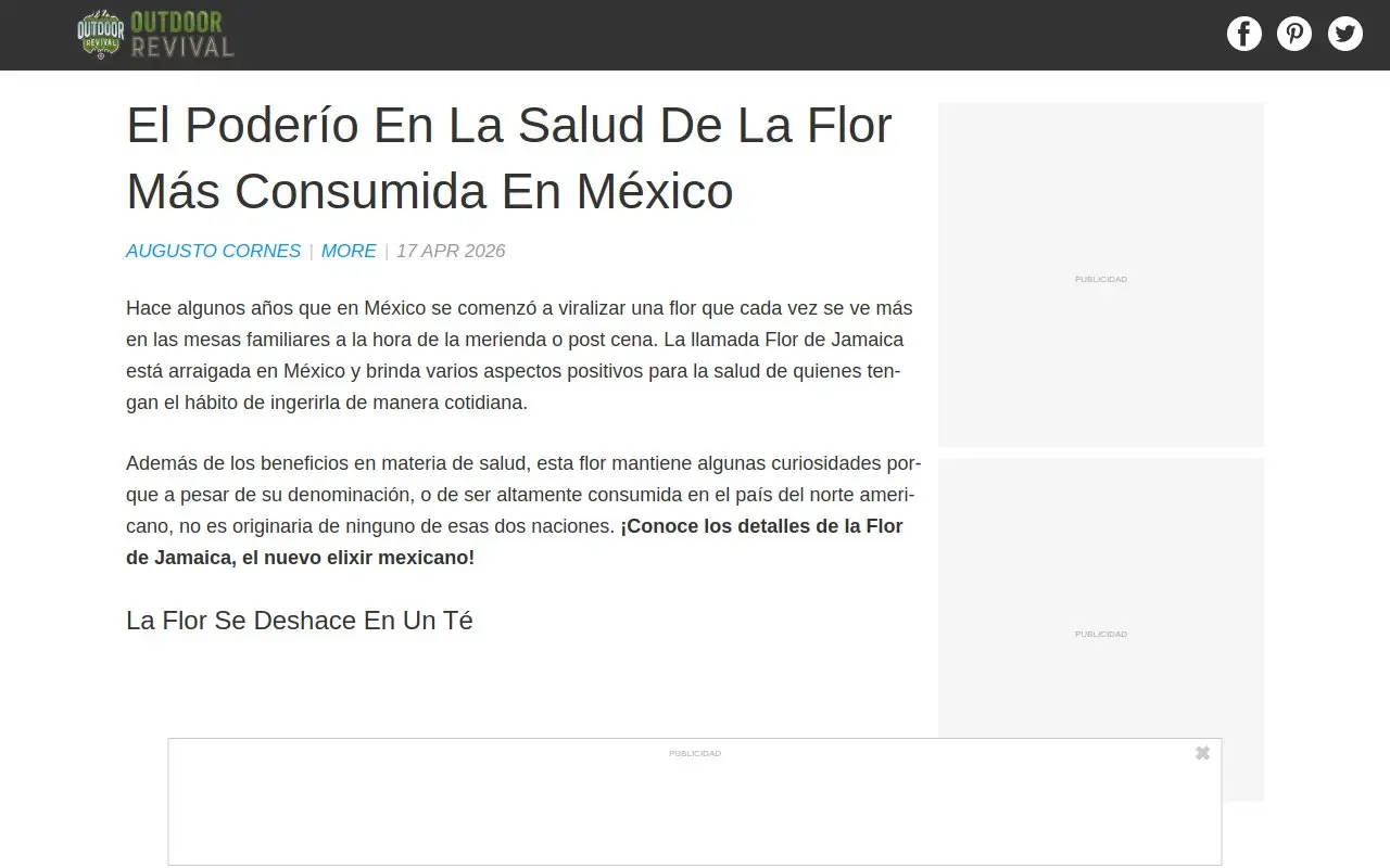 Landing page screenshot