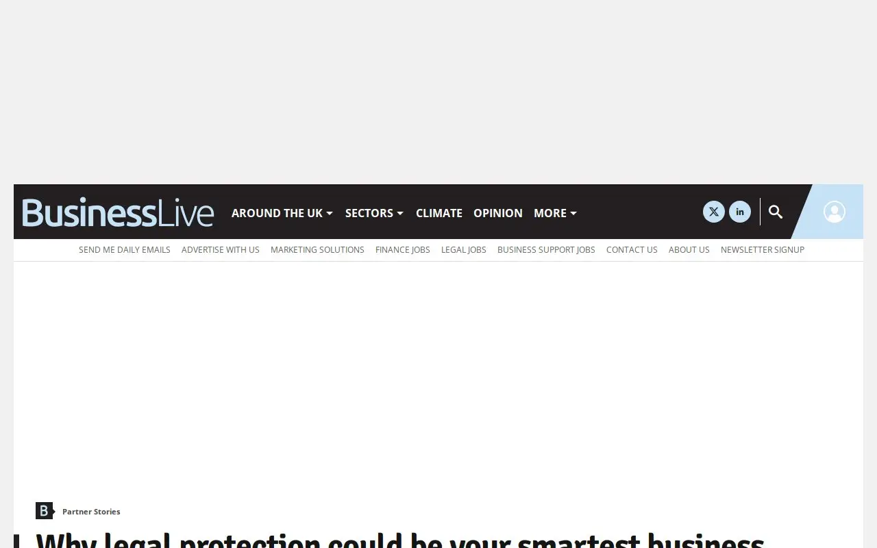 Landing page screenshot