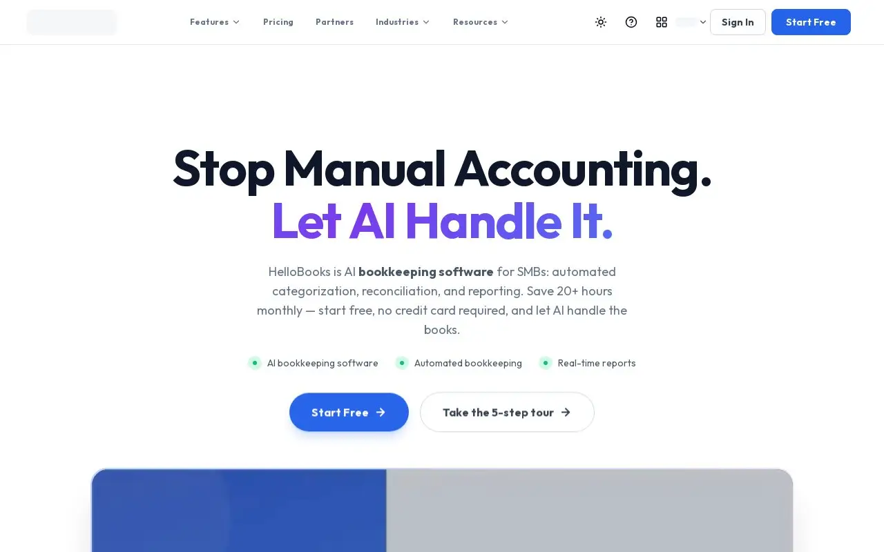 Landing page screenshot