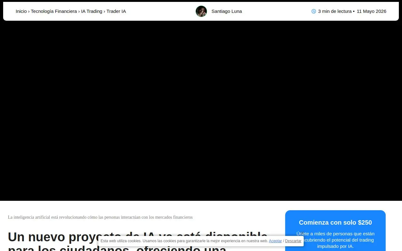 Landing page screenshot
