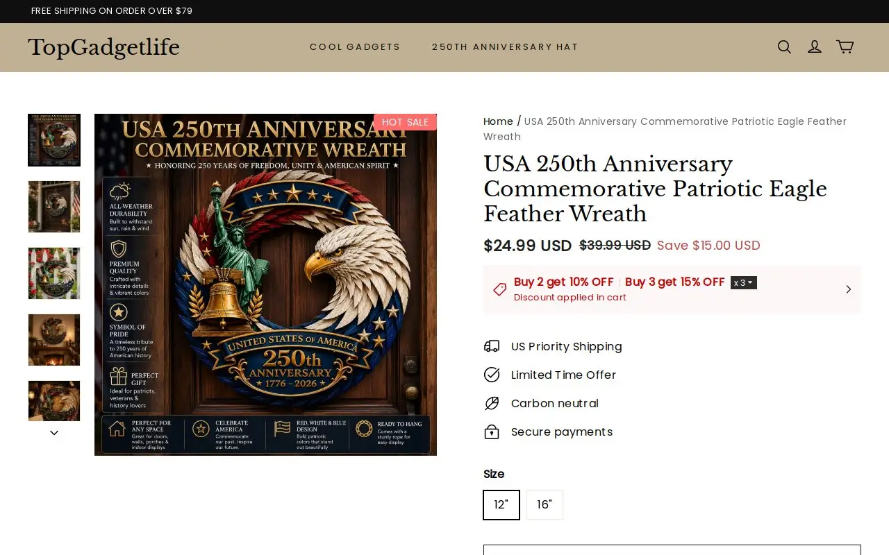 Landing page screenshot