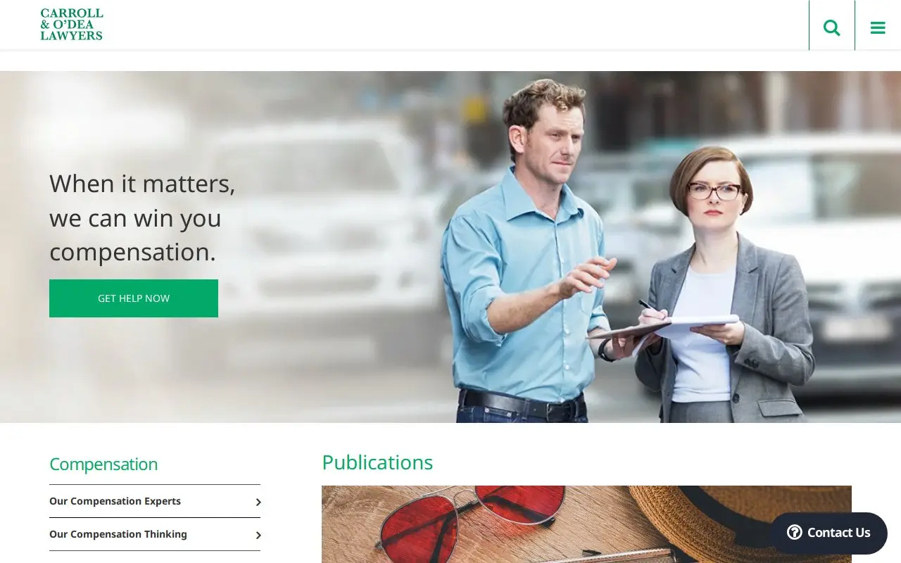 Landing page screenshot