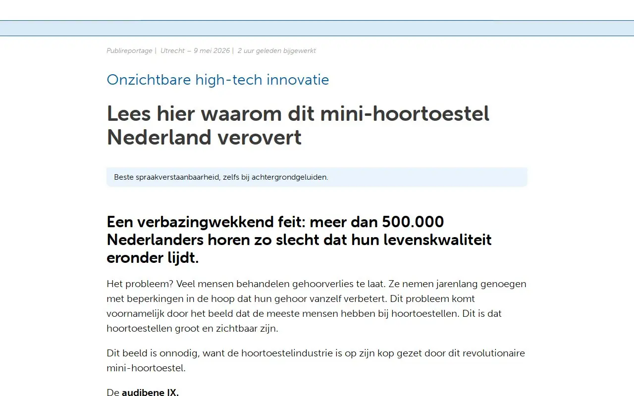 Landing page screenshot