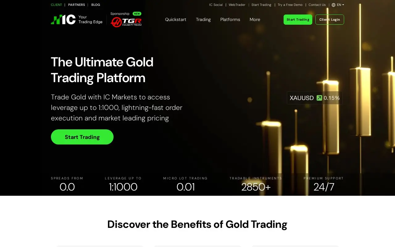 Landing page screenshot